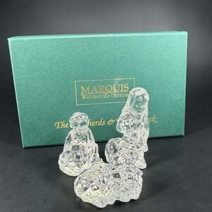 Marquis by Waterford Crystal Shepherds & Their Flock Nativity Set of 3 New Box